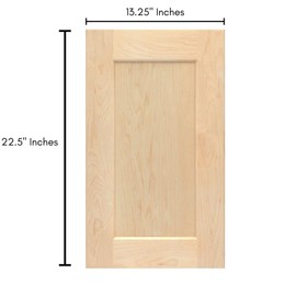 ONESTOCK Unfinished Maple Shaker Cabinet Door Front Replacement - 13.25W x 22.5H | Ready to Paint or Stain | Solid Wood | Cabinet Door Replacement