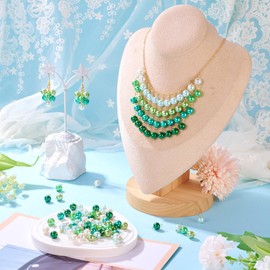 Beadthoven Glass Pearl Dangle Charms for Jewelry Making Mixed Color Glass Crystal Pendants Connectors Round Pearl Links with Double Loops for Earrings Necklace Bracelets DIY Crafts Decorations, Glass,