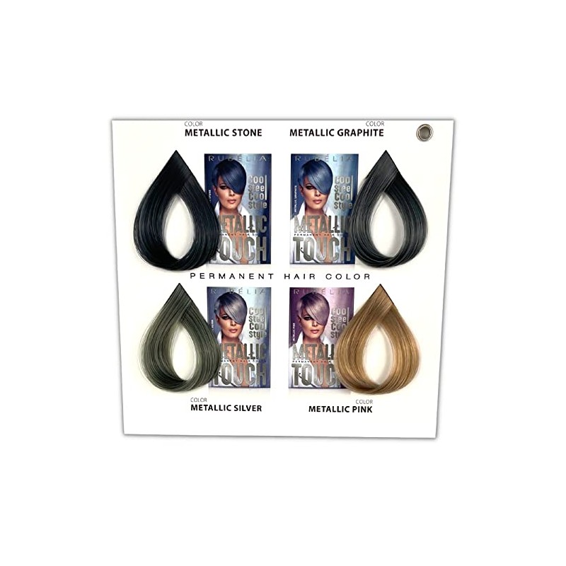 Rubélia Metallic Touch Permanent Hair Colour, Metallic Silver, Pack of