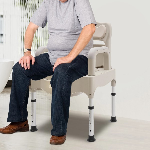Unbranded Heavy Duty Height Adjustable Bath Seat Commode Toilet Chair