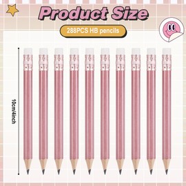 Chivao 288 Pieces Golf Mini Pencils Bulk with Eraser #2 HB Golf Short Pre Sharpened Pencils for Party Favors Office Supplies 4 Inch (Rose Gold)