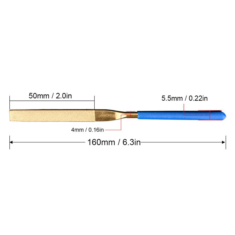 10Pcs Set 4x160mm Mini Titanium Plated Diamonds Needle File Kit