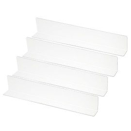 PATIKIL 4 Pack Shelf Dividers for Closet Organization, 13.8x1.6x2.4 Acrylic Closets Separator Kitchen Cabinet Shelves Under Bed Blocker for Bedroom Kitchen Office, Clear