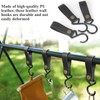 Prmape Pack of 8 S Hooks with Leather Loop, Multifunctional