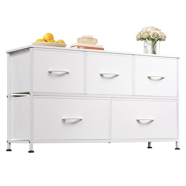 WLIVE Dresser for Bedroom with 5 Drawers, Wide Chest of