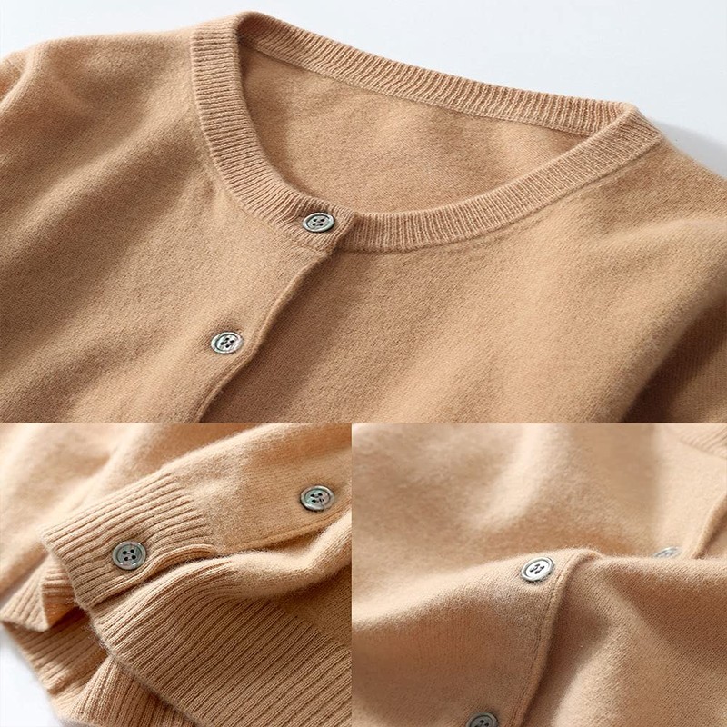 zuevi Women's Cardigan, Crew Neck, Sweater, Knit, Long Sleeve, Solid,