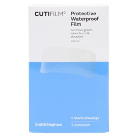 Cutifilm Protective Waterproof Film Sterile Plaster Dressings, 7.2 cm x 5 cm Size (Pack of 5)
