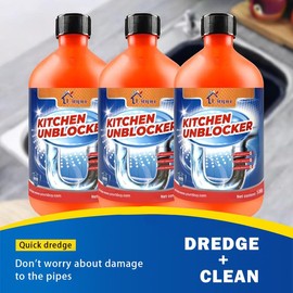 LIAPU Liquid Hair Drain Clog Remover & Cleaner, For Toilets, Sinks, Tubs - Septic Safe,Dissolves 200+ Blockages and Kills 99% of Bacteria - Colour: 3 PC