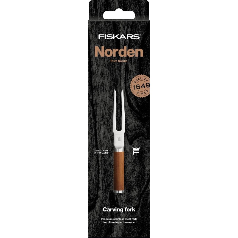 Fiskars Norden 1065250 Meat Fork, Length: 24.6 cm, Stainless Steel/Birch