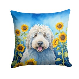 Caroline's Treasures in Sunflowers Throw Pillow, 14Hx14W, Komondor 6107