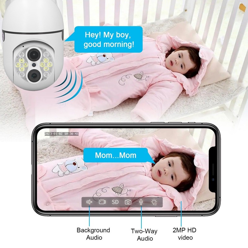 WiFi Camera 1920x1080P Motion Detection Night Vision Security Camera for