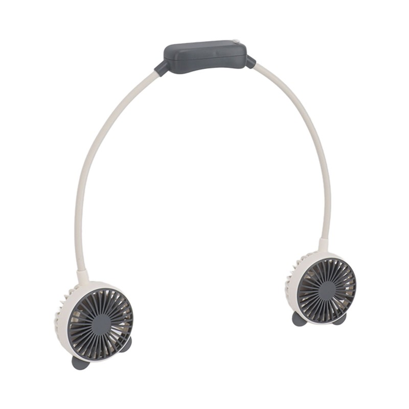 Portable Neck Fan Dual Head Bendable Wearable USB Rechargeable Hand