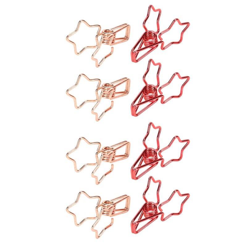100 Pcs Binder Clips Hollow Cute Star Shape Sturdy Metal