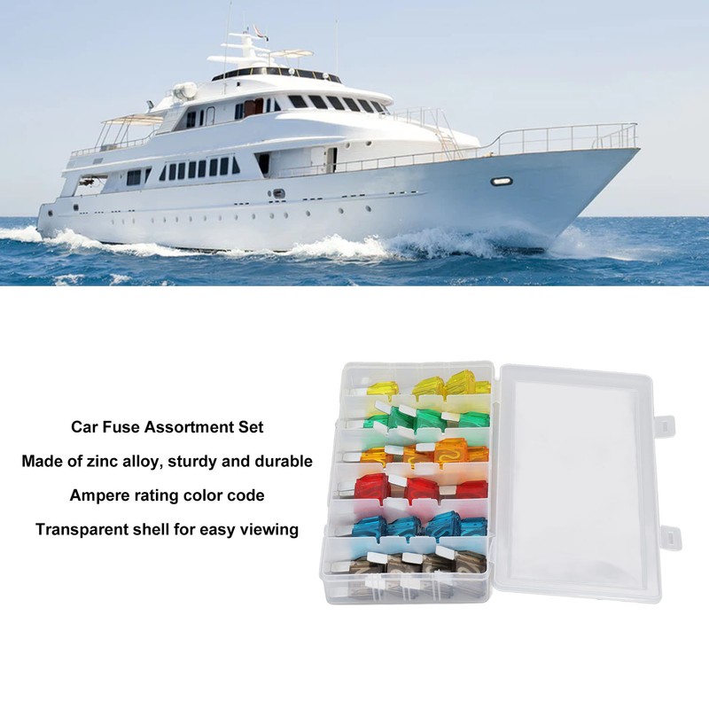 24PCS Car Blade Fuses Zinc Alloy Fuse Assortment Set Automobile