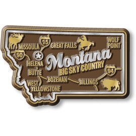 Montana Premium State Magnet by Classic Magnets, 2.8" x 1.7", Collectible Souvenirs Made in The USA