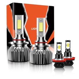 ENJOYAKOM Compatible for 2011 2012 2013 2014 2015 Ford Explorer Fog Lights Bulbs Combo 6500K White Plug-and-Play Vehicle Light Bulb, Pack of 4
