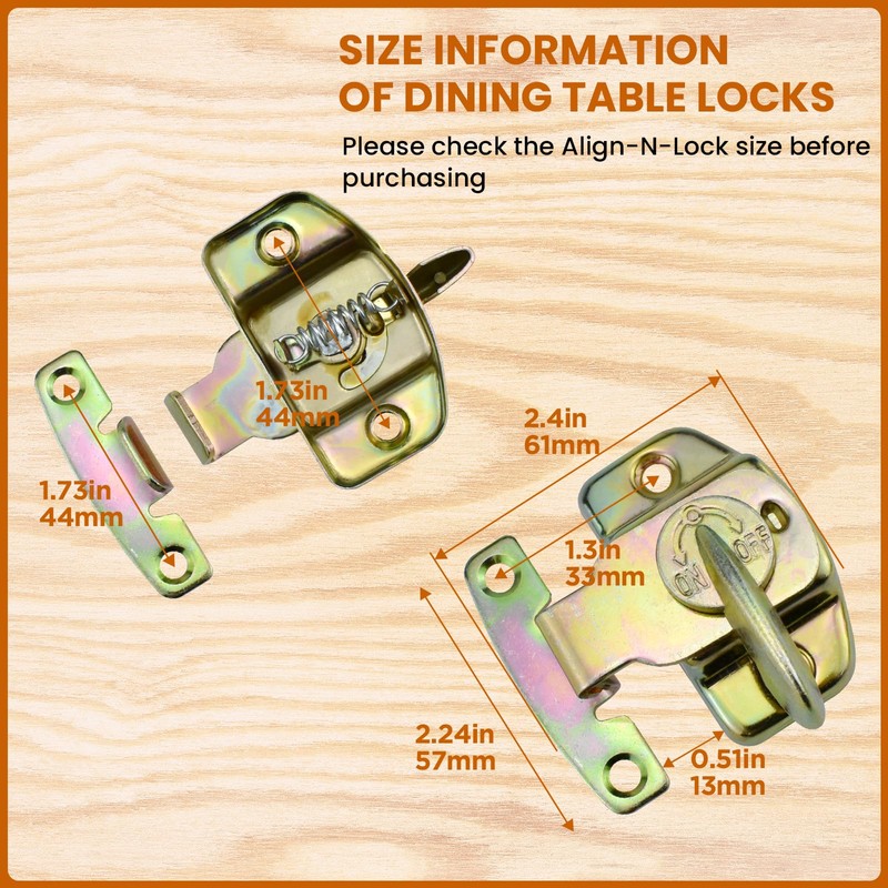 ZIUZI 6 Sets Table Leaf Latch Lock Hardware Heavy Duty