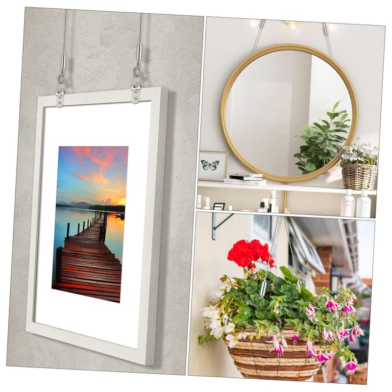 LALAFINA Picture Hanging Wire Kit with Double Hooks and Screws