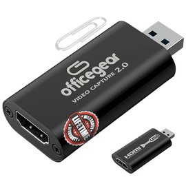 OfficeGear OGHDCAP Budget-Friendly HDMI to USB 2.0 Video Capture Card for Streaming, Live Broadcasting, Video Conference,Teaching,Gaming–Cam Link Card 4K HDMI Input 1080p Output, Game Capture Adapter