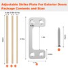Oversized Deadbolt Strike Plate 1.125" x 2.75" - Adjustable Strike