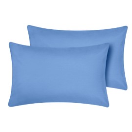 Oxford Homeware Pillow Cases 2 Pack Brushed Microfiber – Standard Sky Blue Pillowcases Fade Resistant Pillow Cover Envelope Closure Pillow Covers (50 x 75 cm)