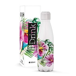 IDRINK i-Drink Botella de Doble Pared Acero, Térmica. 500 ml, Decoradas (Colibri)
