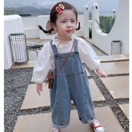 EnDast Loose Denim Overalls Jeans Bottoms Children's Clothing Boys Girls Kids Baby Clothes 31.5 inches (80 cm) 35.4 inches (90 cm) 39.4 inches (100 cm) 110 cm 120 cm 130 cm, denim blue blue