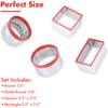 4 Pcs Cookie Cutters Set - Round, Fluted, Square and