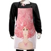 Ambesonne Pink Apron, Sketchy Hand Drawn Style Girl with Butterflies