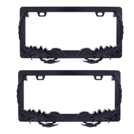 UpAuto 2PCS Car License Plate Frame American Standard License Plate Holder, Car License Plate Covers with Screws & Tools (Black-Scorpion, 12.65 * 6.5 * 3.85)