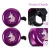 Homoyoyo 2PCS Unicorn Bike Bell,Bicycle Bell Cute Scooter Bell with