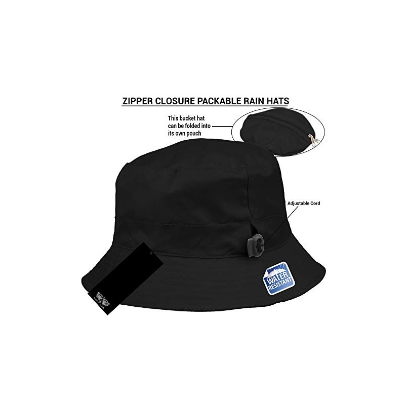 Adjustable Waterproof Bucket Rain Hat in Nylon, Easy to fold