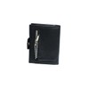 Slim Wallet Deluxe, Black cowhide leather with zip pocket, S,