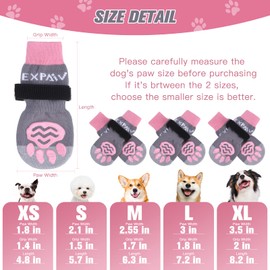 EXPAWLORER Anti-Slip Dog Socks to Prevent Licking Paws,Dog Shoes for Hot/Cold Pavement,Best Paw Protector Traction Control on Hardwood Floor,Dog Booties for Puppy Small Medium Large Senior Dogs