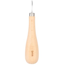 Rhombus Awl Wooden Handle Scratch Awl Beech Handle Diamond Point Awl Gourd Shape Leather Awl Tool Leather Punching Tool(3mm)