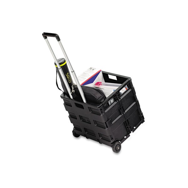 Safco 4054BL Stow and Go Rolling Cart 16-1/2 x 14-1/2