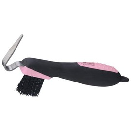 Tough 1 Great Grip Hoof Pick/Brush, Pink