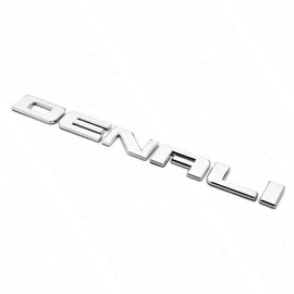 1x Denali Emblem Car Badge Nameplate Compatible with 2007-2020 Yukon Sierra Terrain (Chrome)