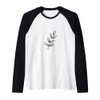 Cute Leaves Pattern Botanical Leaf Minimalism Japandi Raglan Baseball Tee