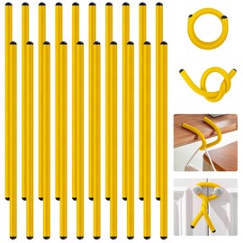 Ninehaoou 20 Pcs 17 Inch EVA Foam Twist Rubber Ties Reusable Bendable Cable Tie Straps Flexible Heavy Duty Twisty Ties for Organizing Cords Bundling (Yellow)