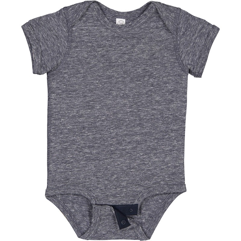 Rabbit Skins Infant Harborside Mélange Jersey Short Sleeve Lap Shoulder
