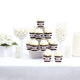 Big Dot of Happiness Paris Ooh La La - Paris Themed Baby Shower or Birthday Party Decorations - Party Cupcake Wrappers - Set of 12