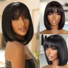 DliliBoon Wear And Go Black Short Bob Wigs Glueless 3x1