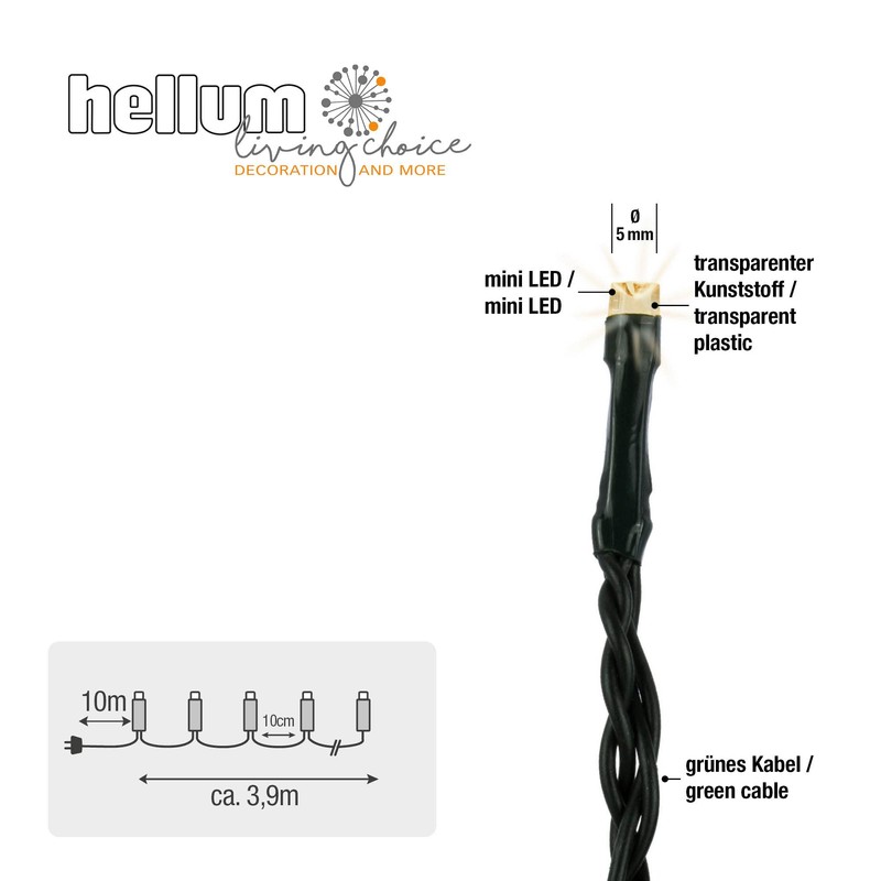 Hellum 560435 LED Energy-Saving Light Mini White, 40–Piece, includes transformer