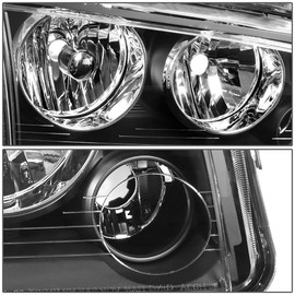 DNA Motoring OEM-HL-0034-R Black Amber Factory Style Passenger Side Headlight Lamp Replacement For 06-10 Charger