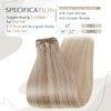 RUNATURE Weft Hair Extensions Real Human Hair Blonde Highlight Golden