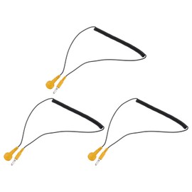 QUARKZMAN Esd Earthing Cable Cord 180 cm/71 Inches Long Antistatic Grounding Wire Cable Lantern Tip + Buckle for Eliminating Electrostatic Conductors Pack of 3 (Black + Yellow)