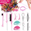 1500 mini bandas de goma con herramientas de peinado para