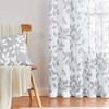 White Grey Leaf Sheer Curtains for Kids Bedroom 50 x