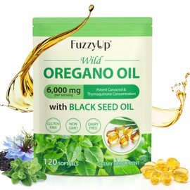 Oil of Oregano Softgels, 2 in 1 6000mg Oil of Oregano with Black Seed Oil 200mg, Oregano Oil Supplement Capsules for Immune, Digestive & Respiratory Support, Non-GMO, Gluten Free (120 Count)